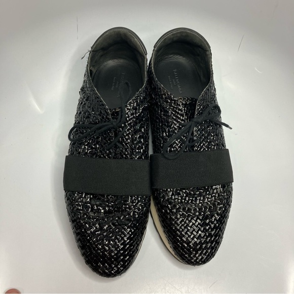 Balenciaga Raffia Runners in black woven leather sneakers size 41 - Picture 4 of 14